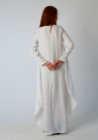 Linen Maxi Butterfly Dress with Pockets – White, Black, Burgundy & Mustard