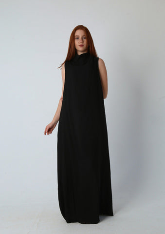 Ruched Maxi Linen Dress  Reversible Sleeveless Linen Dress with Front/Back Adjustable Tie – Beige, Navy, Black, Brown