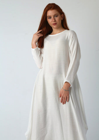 Linen Maxi Butterfly Dress with Pockets – White, Black, Burgundy & Mustard