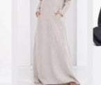 Linen Kaftan with Hoodie & Sweatshirt Pockets – Chic, Lightweight & Practical | Black & Beige