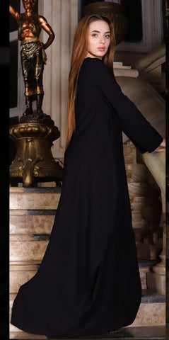 Linen Maxi Butterfly Dress with Pockets – White, Black, Burgundy & Mustard