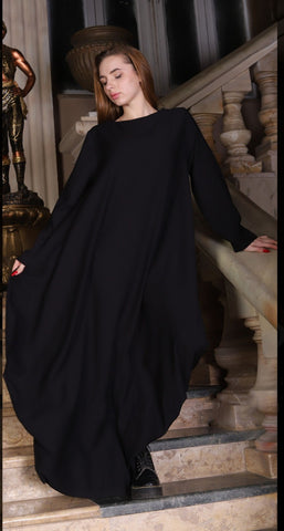 Linen Maxi Butterfly Dress with Pockets – White, Black, Burgundy & Mustard