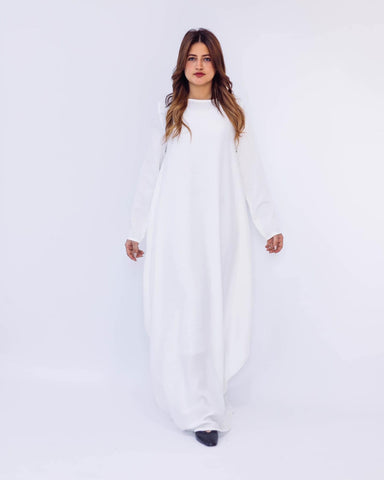Linen Maxi Butterfly Dress with Pockets – White, Black, Burgundy & Mustard