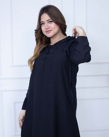 Handmade Buttoned Linen Kaftan with Side Pockets – Purple, Beige & Black | All Sizes