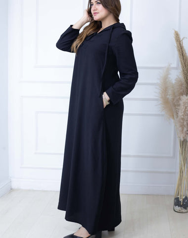 Handmade Buttoned Linen Kaftan with Side Pockets – Purple, Beige & Black | All Sizes